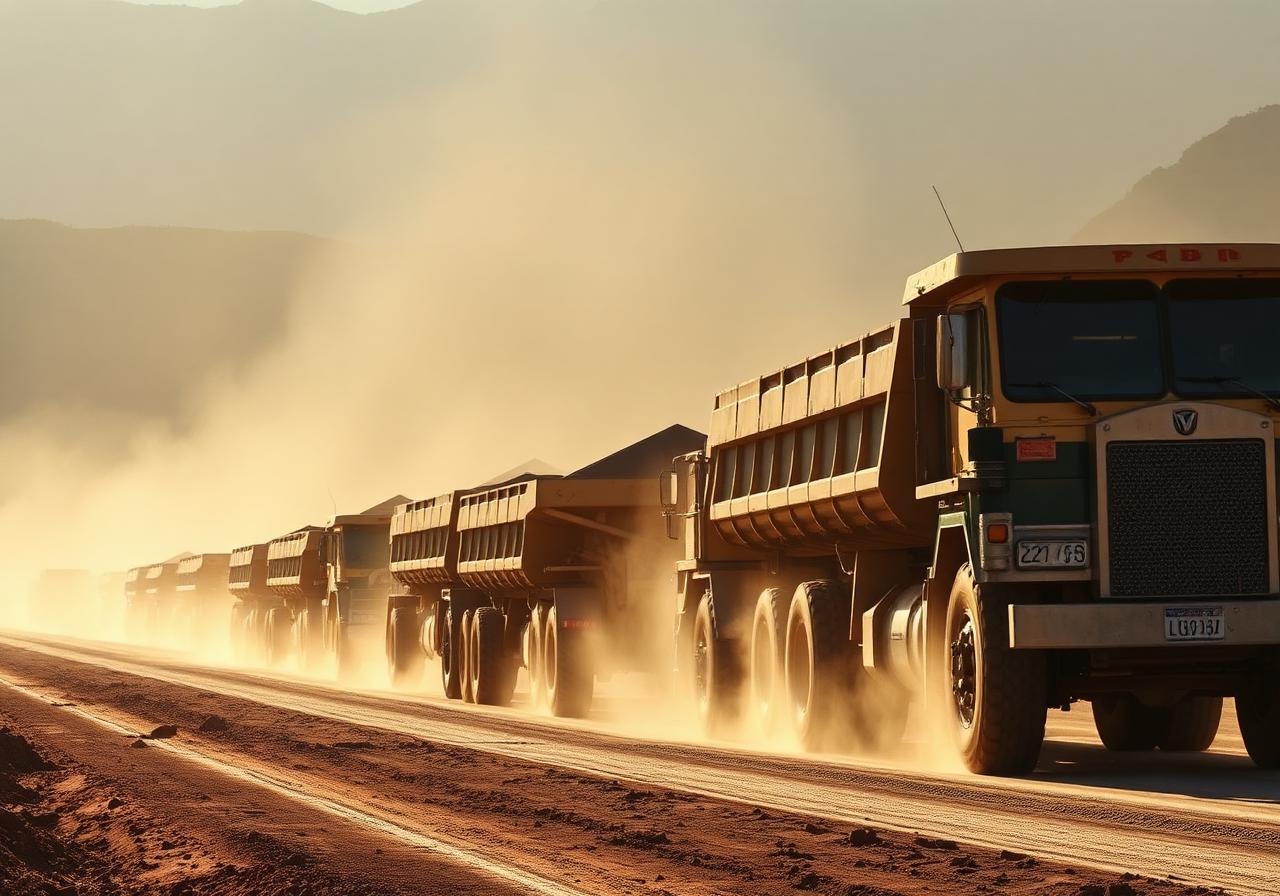 Camions de transport de minerais